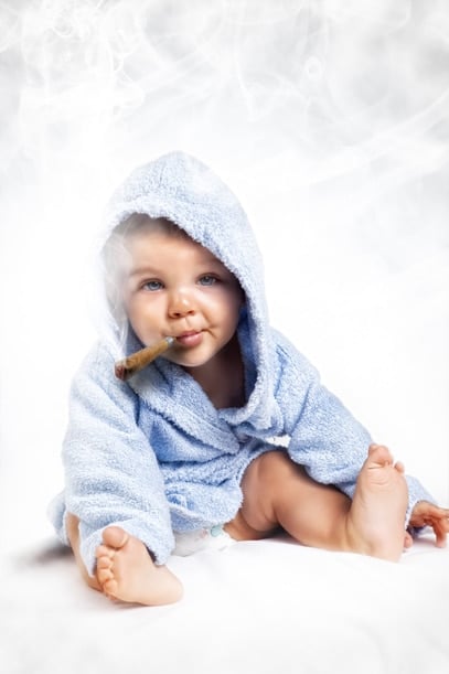 baby smoking cigarette